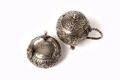 Lot 1424 - An early 20th Century Indian silver dwarf candlestick; and other items