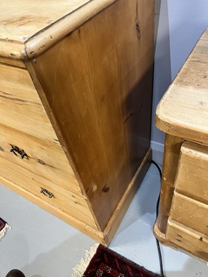 Lot 25 - A Victorian stripped pine chest of drawers
