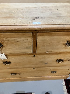 Lot 25 - A Victorian stripped pine chest of drawers