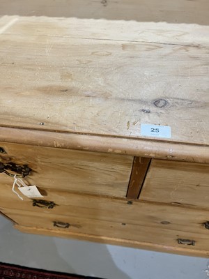 Lot 25 - A Victorian stripped pine chest of drawers