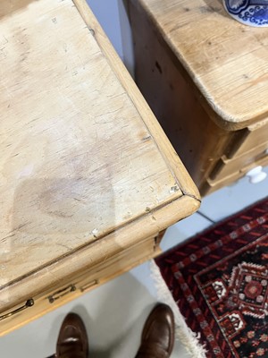 Lot 25 - A Victorian stripped pine chest of drawers