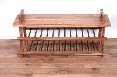 Lot 23 - A stylish hardwood shoe rack