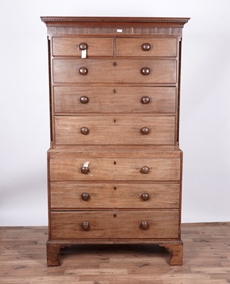 Lot 42 - A George III mahogany chest on chest
