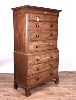 Lot 42 - A George III mahogany chest on chest