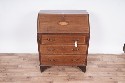 Lot 57 - An Edwardian inlaid mahogany and satinwood banded bureau
