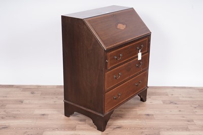 Lot 57 - An Edwardian inlaid mahogany and satinwood banded bureau
