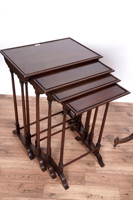 Lot 19 - An Edwardian shaving stand and mirror; and a nest of tables