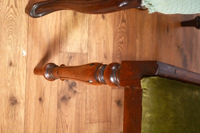 Lot 73 - Seven Victorian balloon back dining chairs