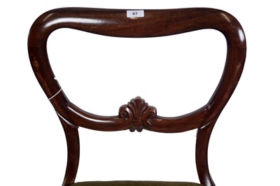Lot 73 - Seven Victorian balloon back dining chairs