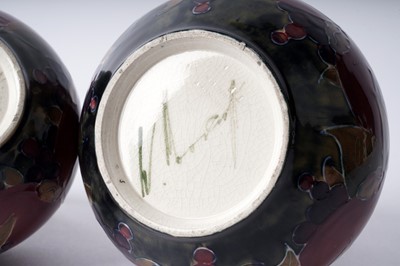 Lot 925 - A William Moorcroft three-piece tea set