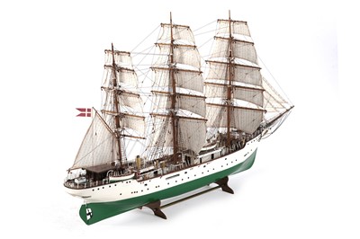 Lot 686 - A large cased hand-built scale model of the 'Danmark'