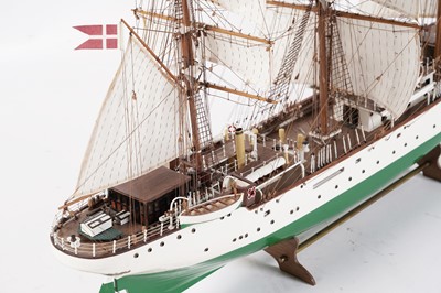 Lot 686 - A large cased hand-built scale model of the 'Danmark'