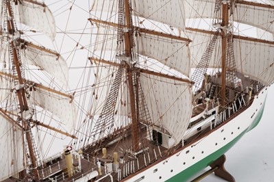 Lot 686 - A large cased hand-built scale model of the 'Danmark'