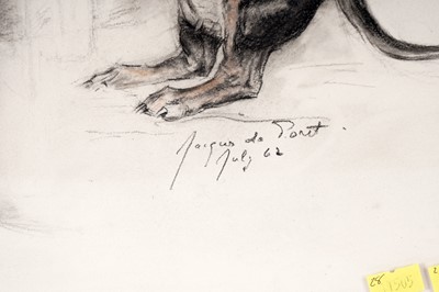 Lot 980 - Xavier De Poret - The Postures of a Dachshund | pastel