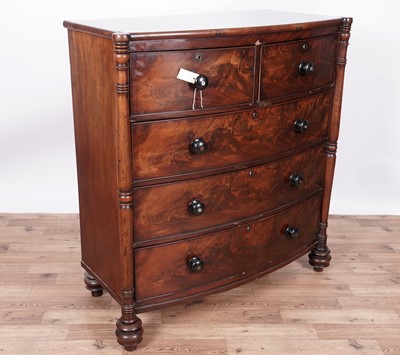 Lot 86 - A Victorian mahogany bowfront chest of drawers