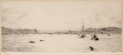 Lot 8 - William Lionel Wyllie - HMS Revenge, Portsmouth and The Oban Regatta | signed etchings
