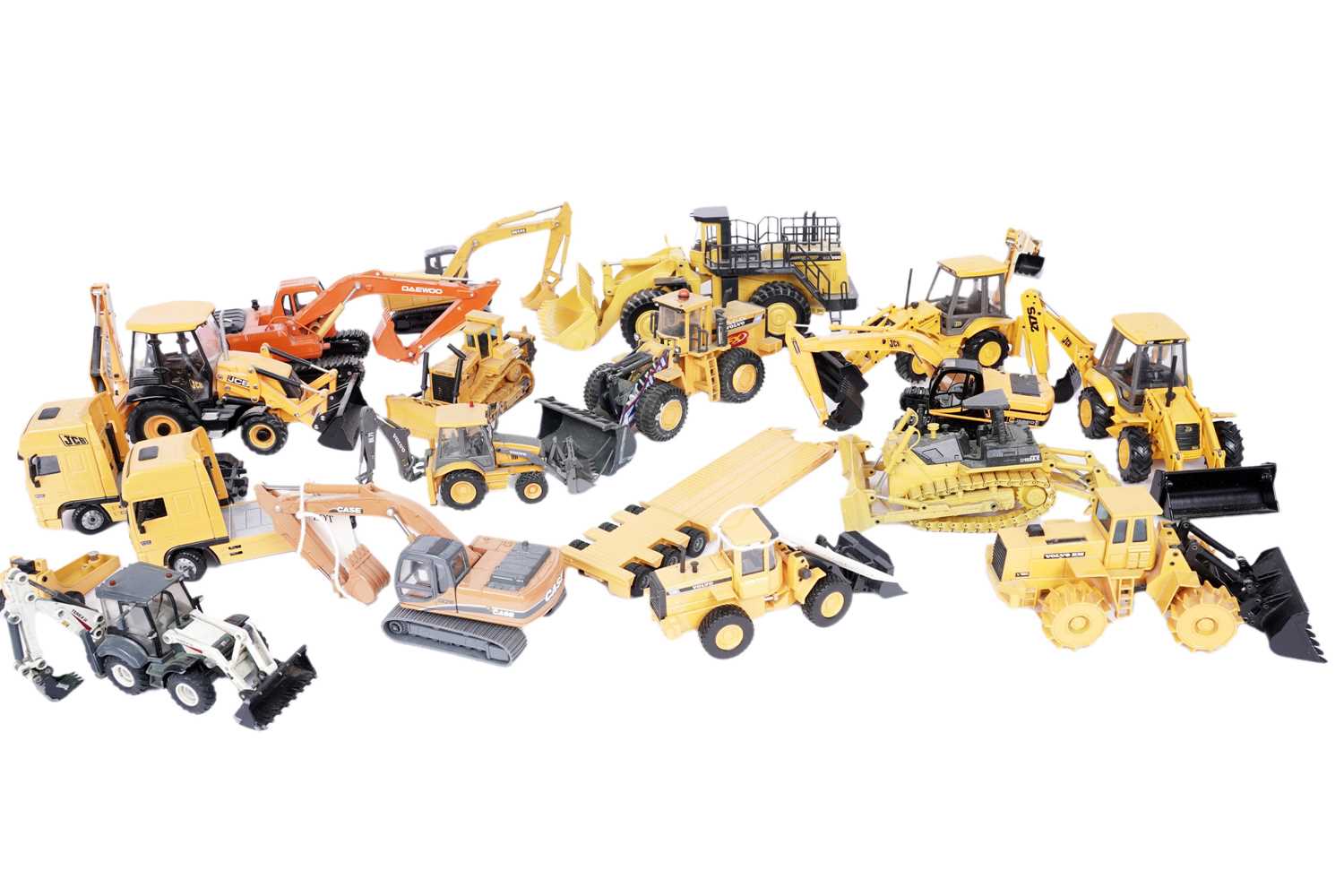 Lot 183 - A selection of diecast models of construction and excavation vehicles makers