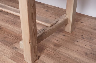 Lot 1 - A rustic pine farmhouse style dining table