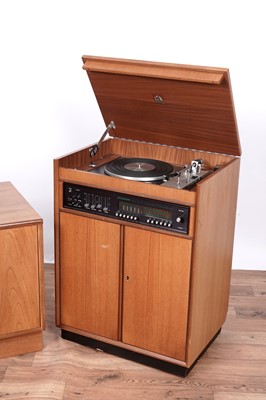 Lot 15 - Victor B. Wilkins for G Plan: a teak ‘Fresco’ cabinet; and a Dynatron teak Mid Century music centre