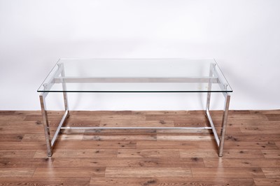 Lot 13 - A mid-20th Century style chrome and glass coffee table