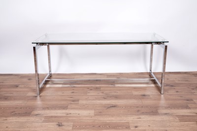 Lot 13 - A mid-20th Century style chrome and glass coffee table