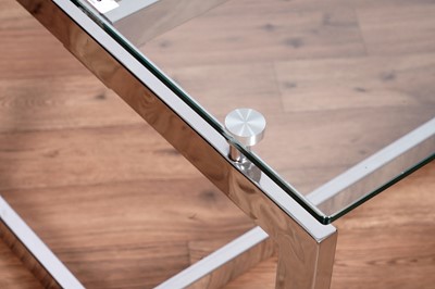 Lot 13 - A mid-20th Century style chrome and glass coffee table