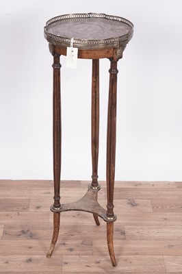 Lot 102 - An early/mid-20th Century stained beech and marble jardinière stand