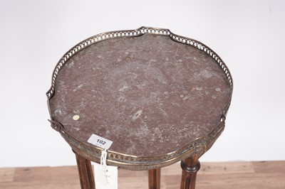 Lot 102 - An early/mid-20th Century stained beech and marble jardinière stand