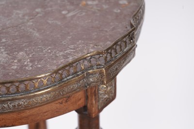 Lot 102 - An early/mid-20th Century stained beech and marble jardinière stand