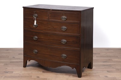 Lot 66 - A George III inlaid mahogany bowfront chest of drawers