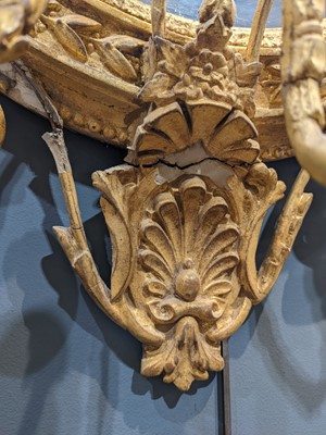 Lot 181 - A pair of George III giltwood girandole mirrors