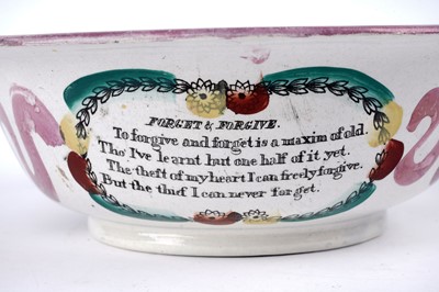 Lot 952 - Two 19th Century pearlware bowl, one by Moore & Co., Sunderland