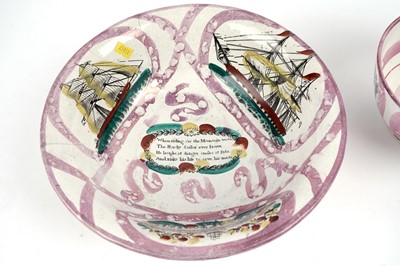 Lot 952 - Two 19th Century pearlware bowl, one by Moore & Co., Sunderland
