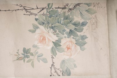 Lot 895 - Attributed to Sung-yu Wang - A picture of Autumn insects | watercolour scroll