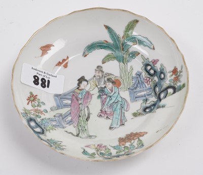 Lot 881 - A Chinese sparrow beak jug; and three saucers