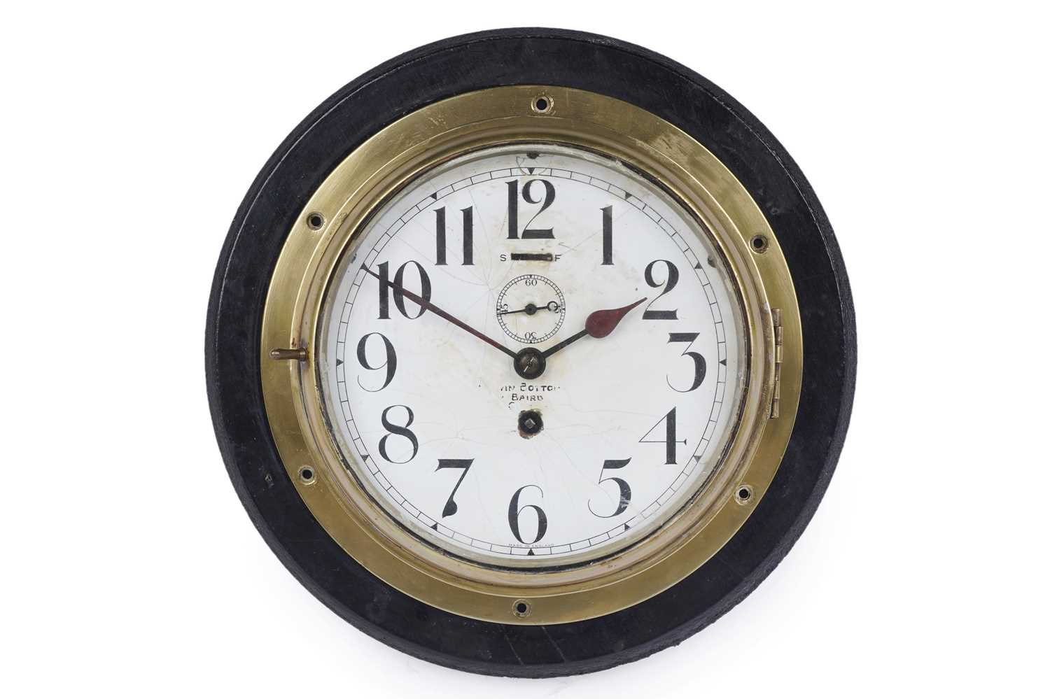 Lot 209 - A brass bulkhead timepiece, from the Taranaki Japan 1928 Scrap