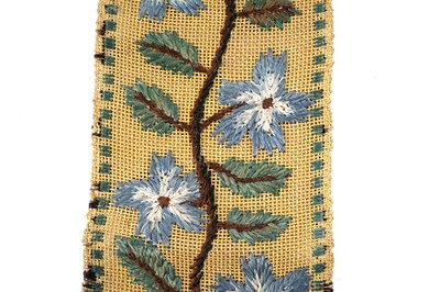 Lot 1490 - A Victorian Romantic Period needlework cuff bracelet