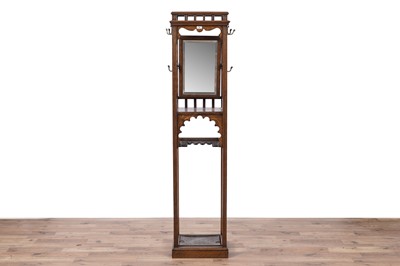 Lot 94 - An unusual Edwardian oak hall stand with snooker cue storage