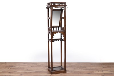 Lot 94 - An unusual Edwardian oak hall stand with snooker cue storage