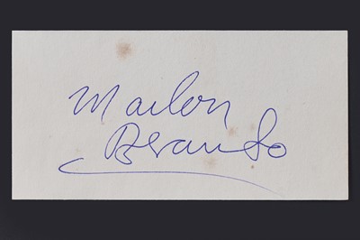 Lot 711 - A Marlon Brando signed autographed piece of paper