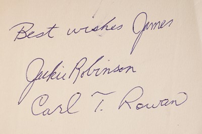 Lot 719 - A Wait Till Next Year signed copy by Jackie Robinson and Carl T. Rowan