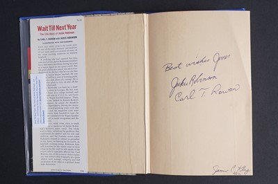 Lot 719 - A Wait Till Next Year signed copy by Jackie Robinson and Carl T. Rowan