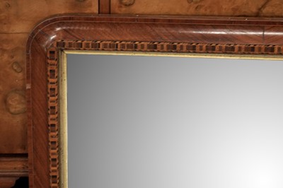 Lot 191 - An early 20th Century marquetry inlaid walnut overmantel mirror