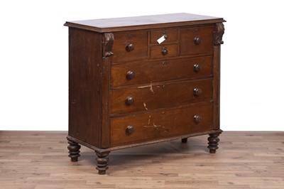 Lot 137 - A Victorian carved walnut chest of drawers