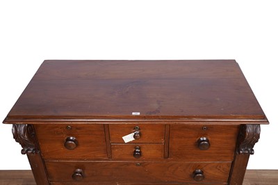 Lot 137 - A Victorian carved walnut chest of drawers