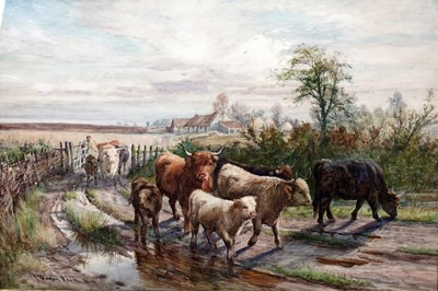 Lot 982 - Joseph Denovan Adam RSA RSW - Off to the Hills | watercolour