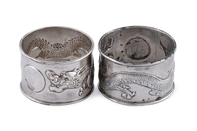 Lot 35 - Six late 19th/early 20th Century Chinese silver napkin rings