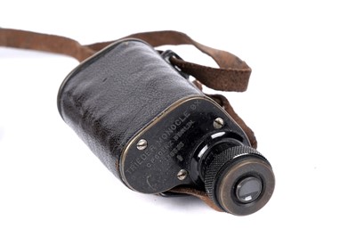 Lot 111 - An early 20th Century four-drawer brass telescope; and a military issue trieder monocle