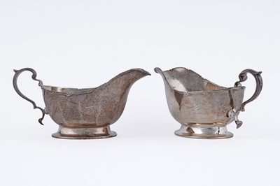 Lot 18 - A pair of George VI silver sauceboats