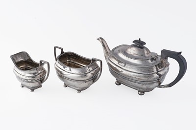 Lot 20 - A George VI silver three-piece tea set